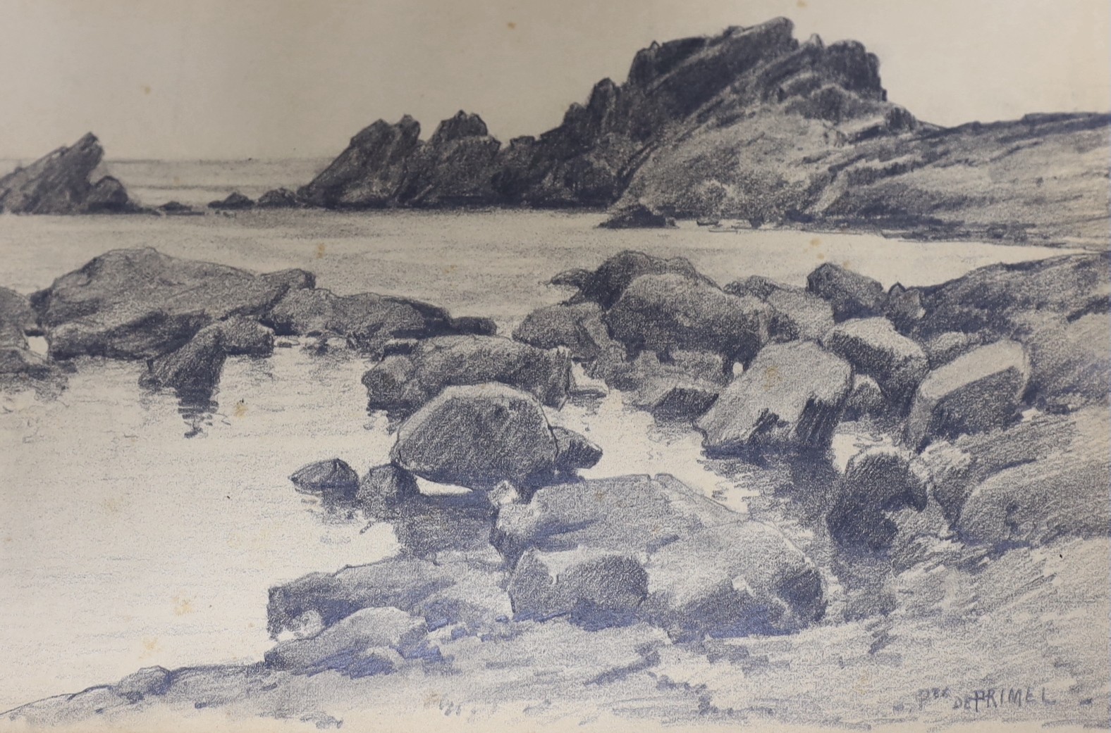 Paul Pascal (1867-1903), small group of assorted drawings and watercolours, Figure studies and landscapes, Studio stamp, largest 50 x 32cm